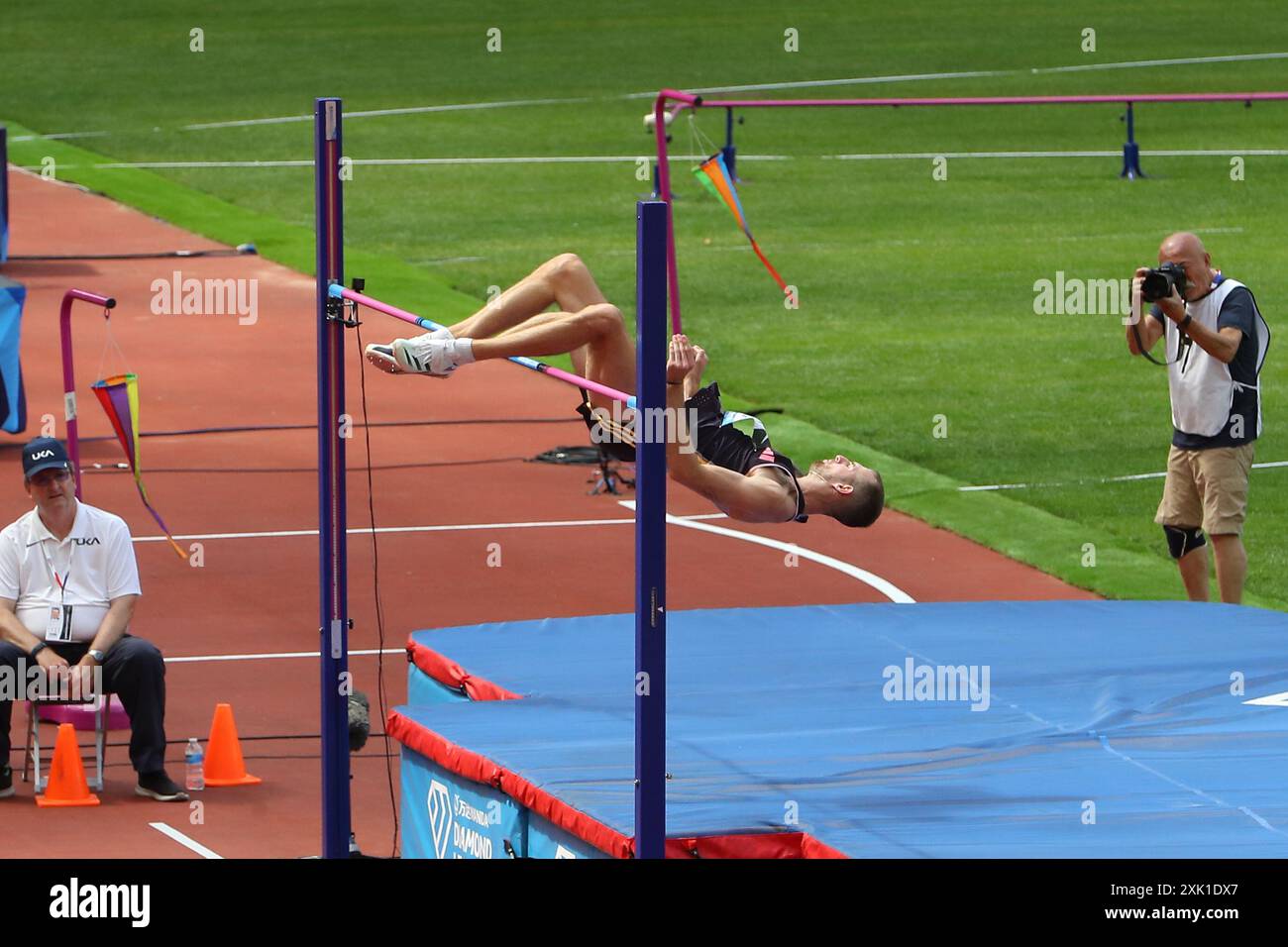 20 luglio 2024; London Stadium, Londra, Inghilterra; 2024 London Diamond League Athletics; Jan Stefela durante l'High Jump maschile. Foto Stock