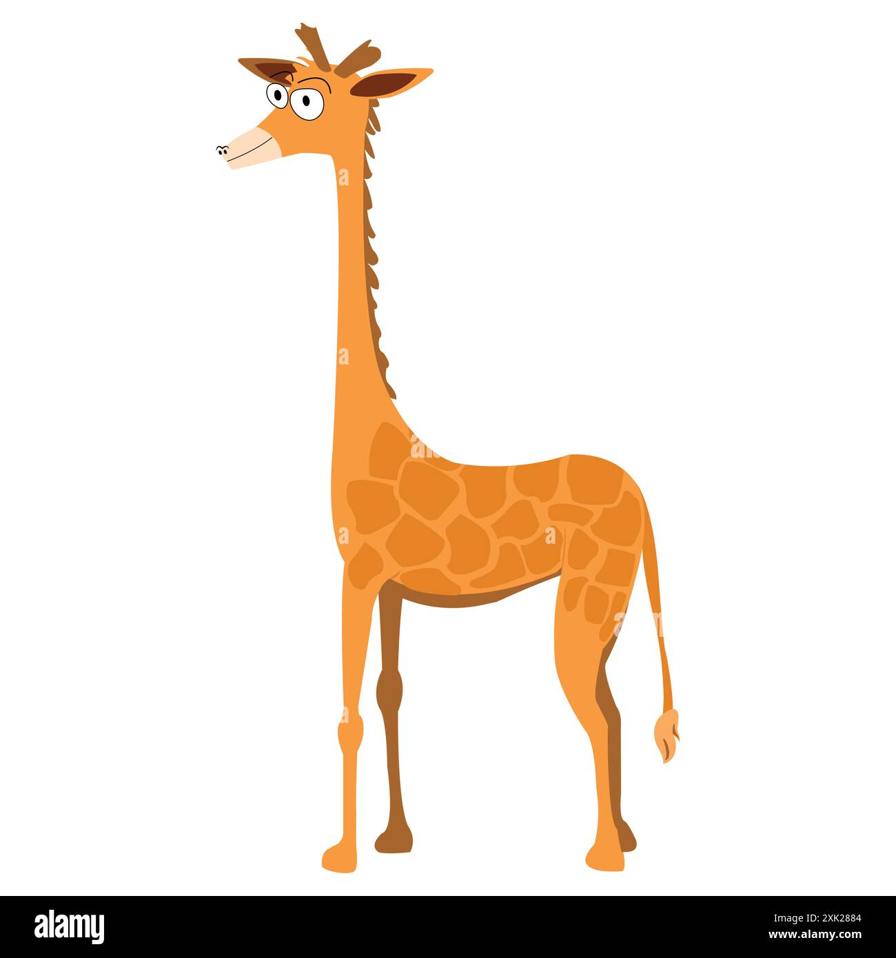 Design vettoriale giraffa; giraffa con grandi occhi; icona girafe safari Illustrazione Vettoriale