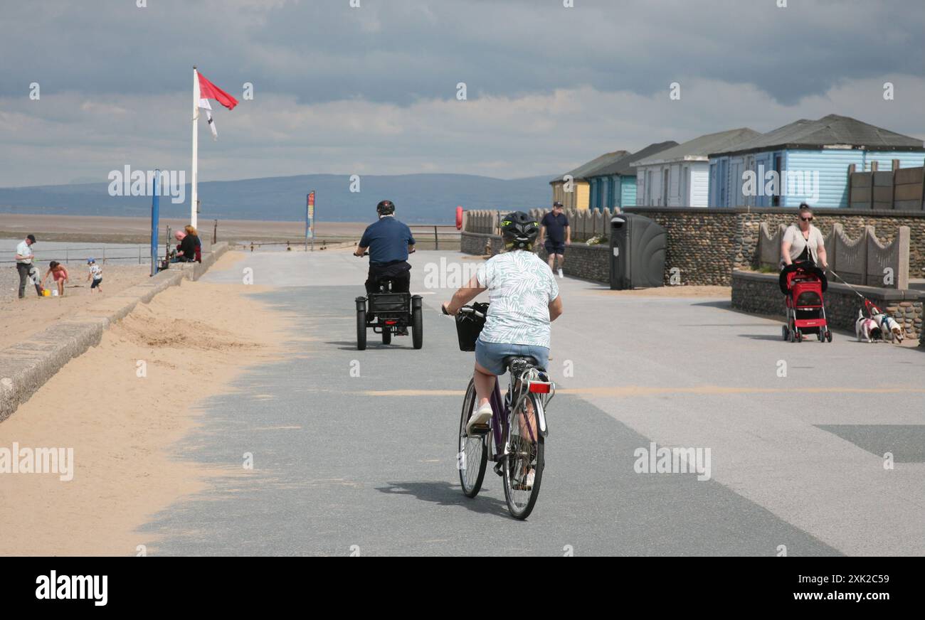 Ciclisti sull'Esplanade Foto Stock