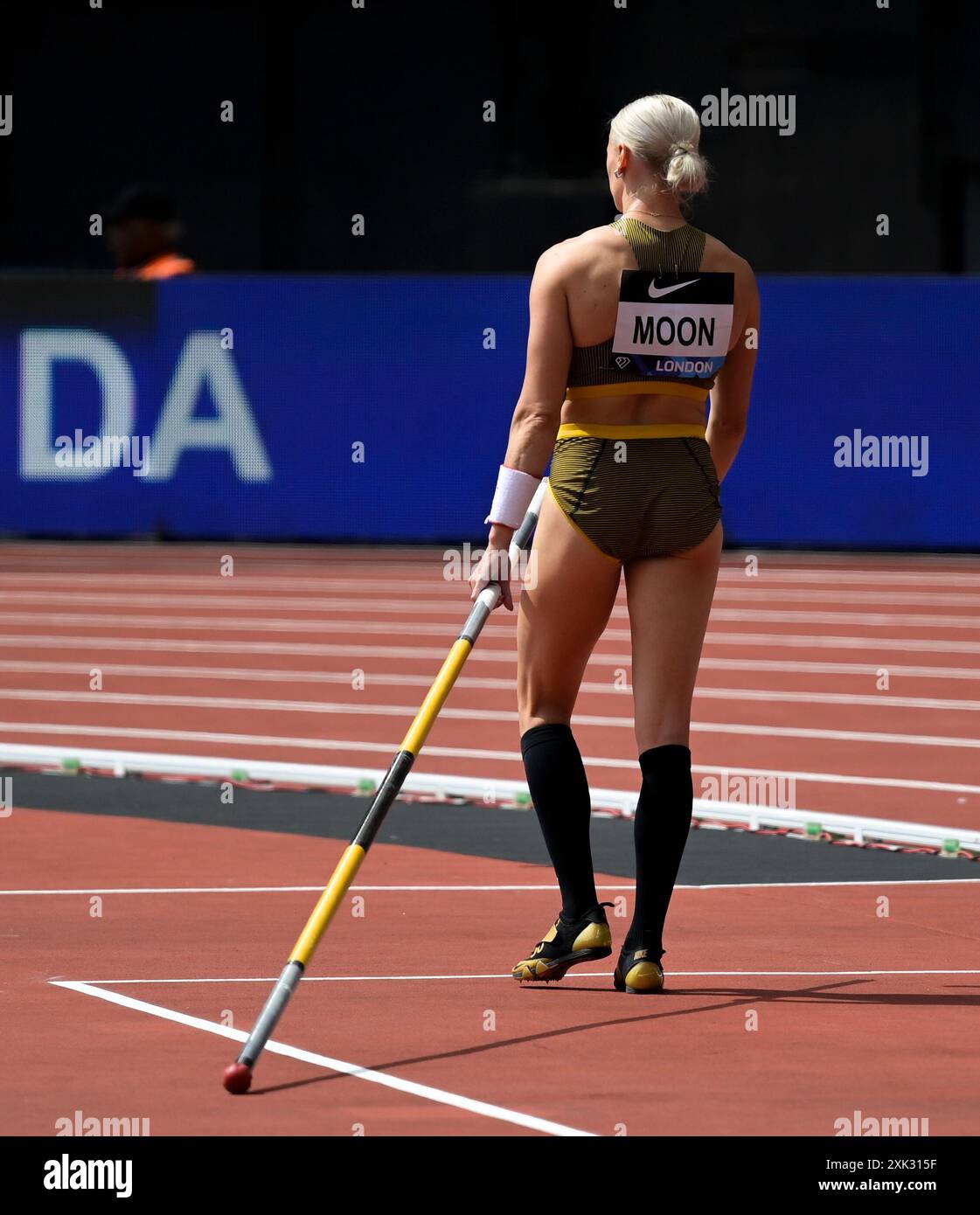 Londra, Regno Unito. 20 luglio 2024. Londra, Regno Unito. , . Katie MOON of United States durante il London Athletics Meet, parte della serie Wanda Diamond League 2024 al London Stadium il 20 luglio 2024 a Londra, Inghilterra Credit: PATRICK ANTHONISZ/Alamy Live News Credit: PATRICK ANTHONISZ/Alamy Live News Foto Stock