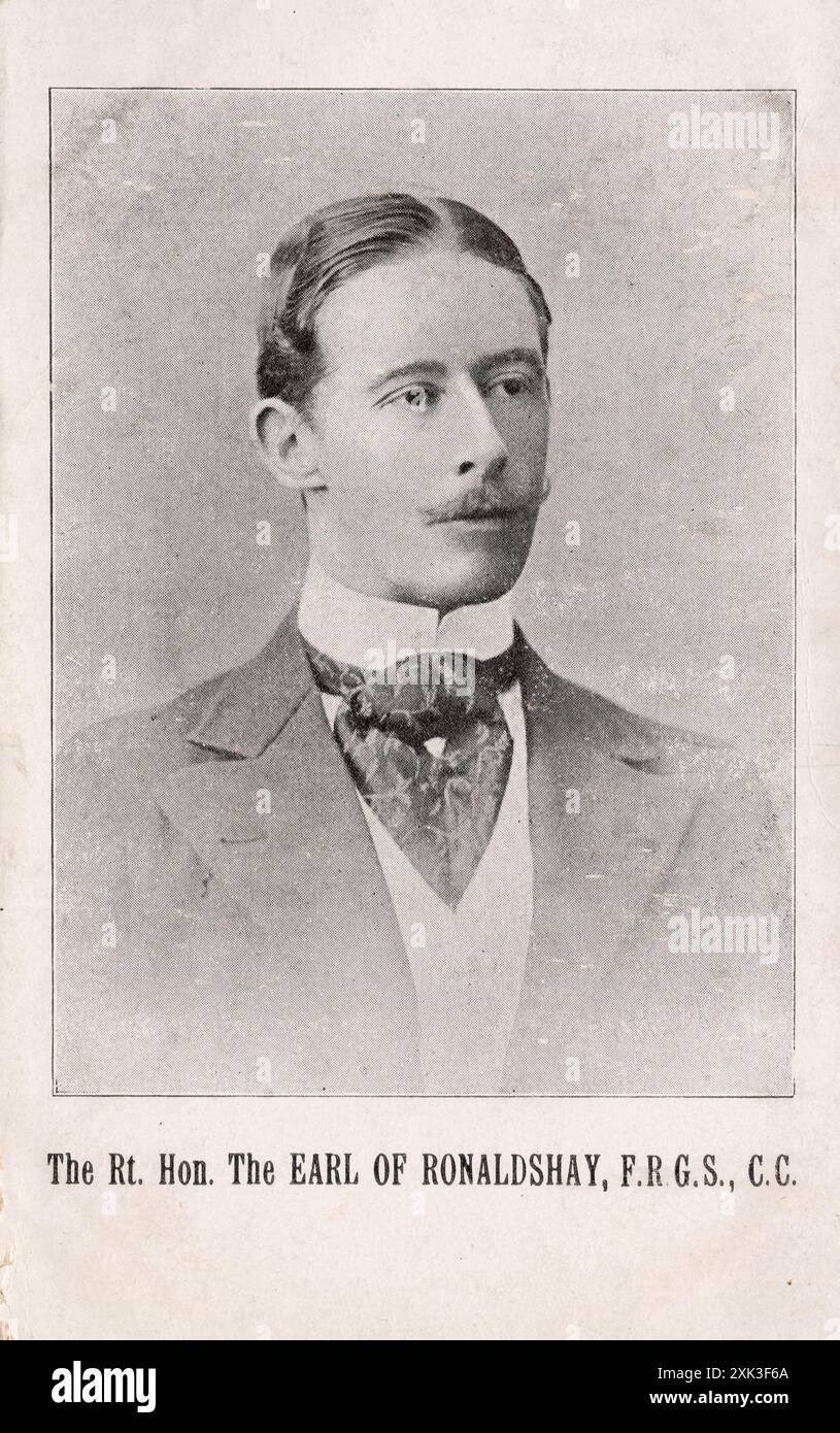 La RT. Conte di Ronaldshay, Lawrence Dundas, circa 1906 cartoline. artista non identificato Foto Stock