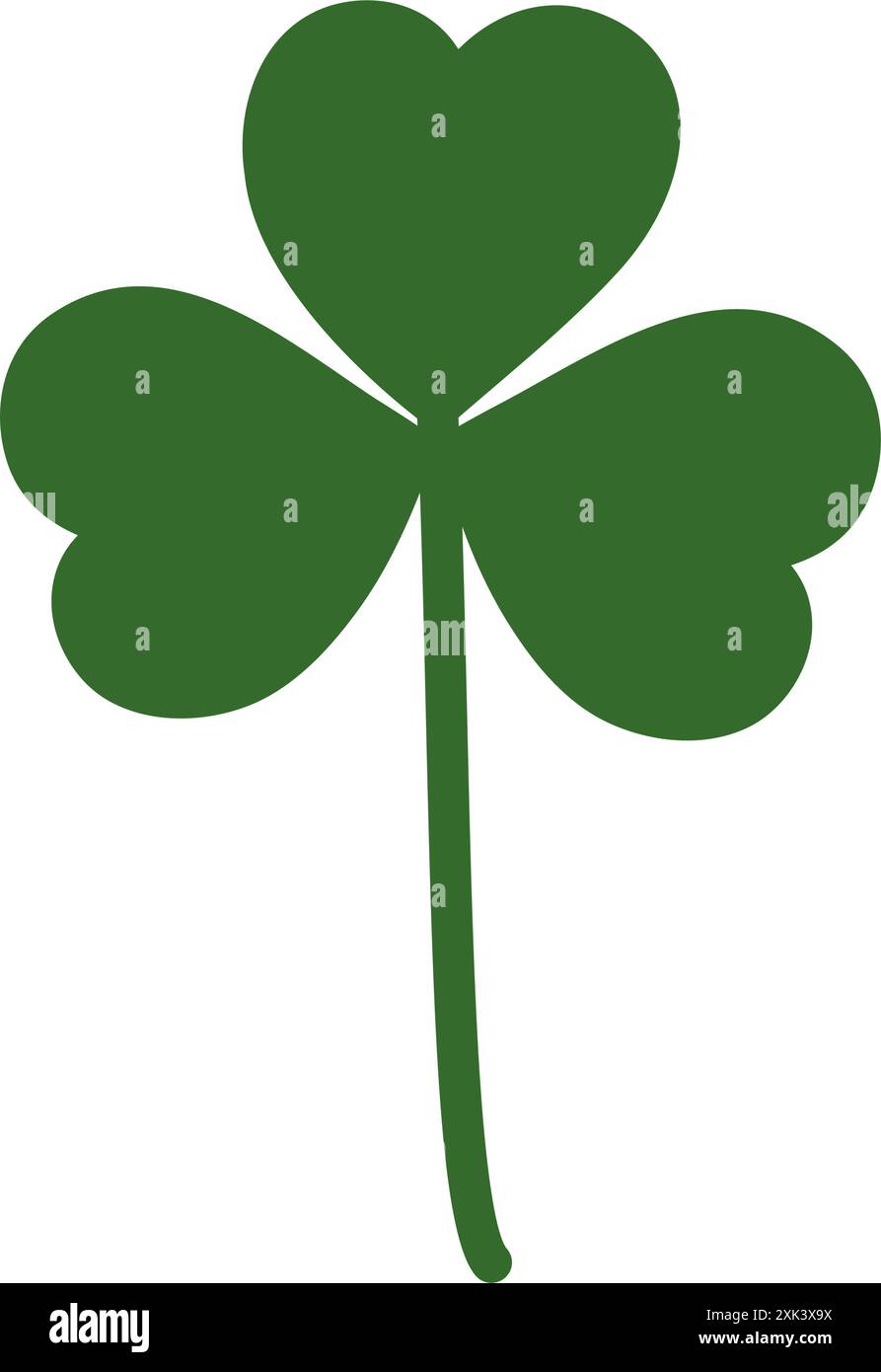 Shamrock isolato su sfondo trasparente. Idea elemento di design per il giorno di Symbol St Patricks. Messaggi di saluto vettoriali o biglietti di invito, poster, banner, brochure, prezzo, etichetta o web, concetto promozionale Illustrazione Vettoriale