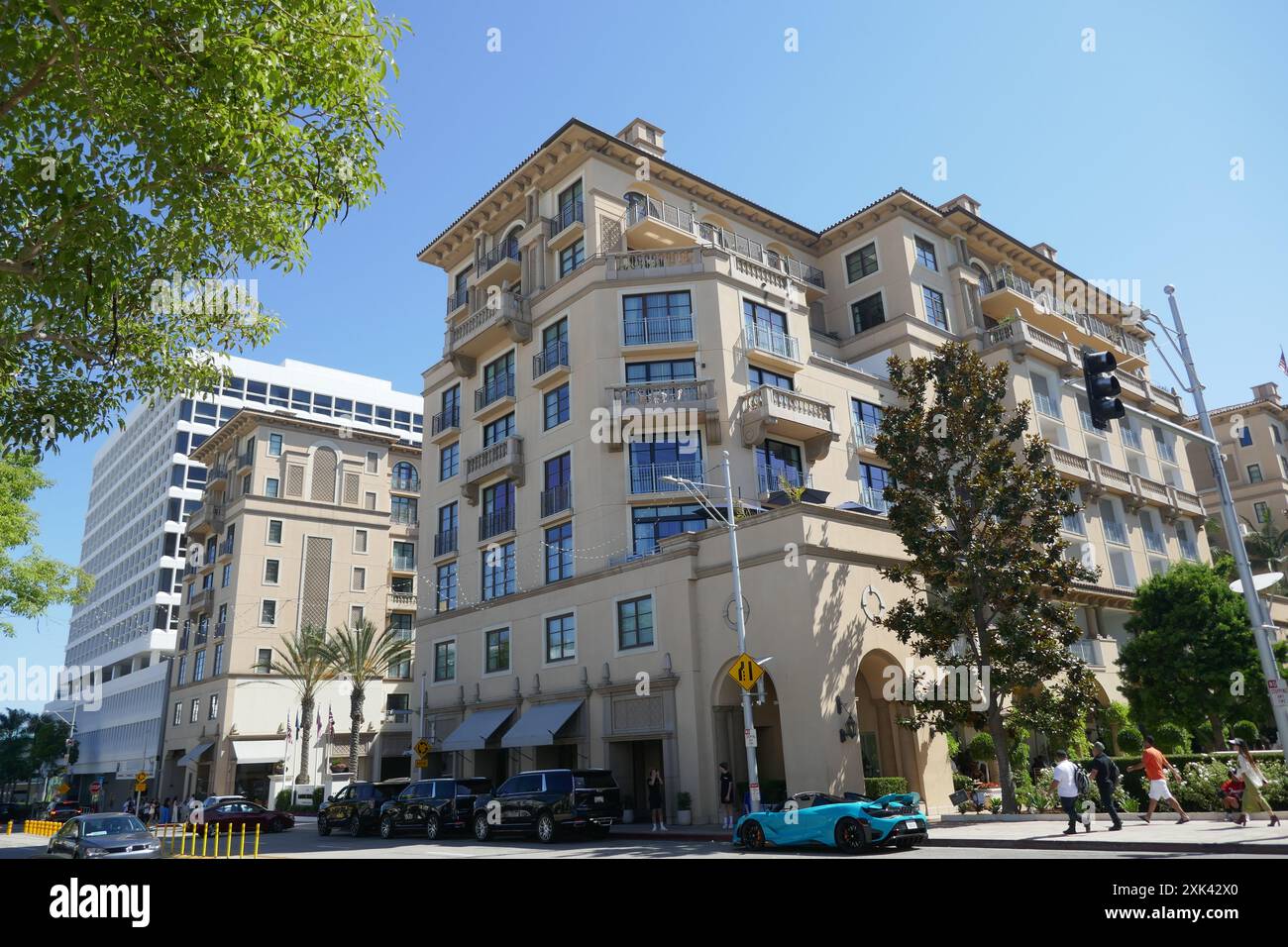 Beverly Hills, California, USA 20 luglio 2024 The Maybourne Hotel at 225 N. Canon Drive il 20 luglio 2024 a Beverly Hills, California, USA. Foto di Barry King/Alamy Stock Photo Foto Stock