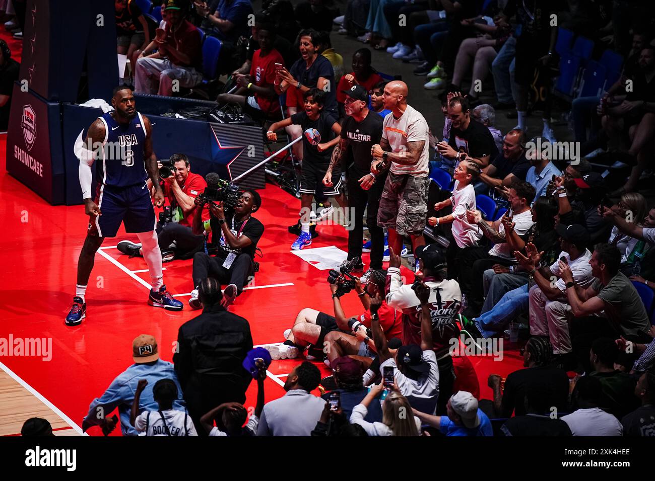 USA LeBron James durante l'evento USA Basketball Showcase 2024 presso l'O2 Arena di Londra. Data foto: Sabato 20 luglio 2024. Foto Stock