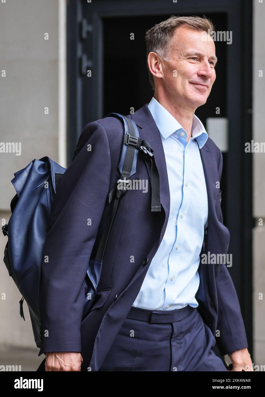 Londra, 21 luglio 2024. Jeremy Hunt, ex Cancelliere e ora Shadown Cancelliere dello Scacchiere, è visto fuori dalla BBC nel centro di Londra per gli spettacoli della domenica mattina e per i media round. Crediti: Imageplotter/Alamy Live News Foto Stock