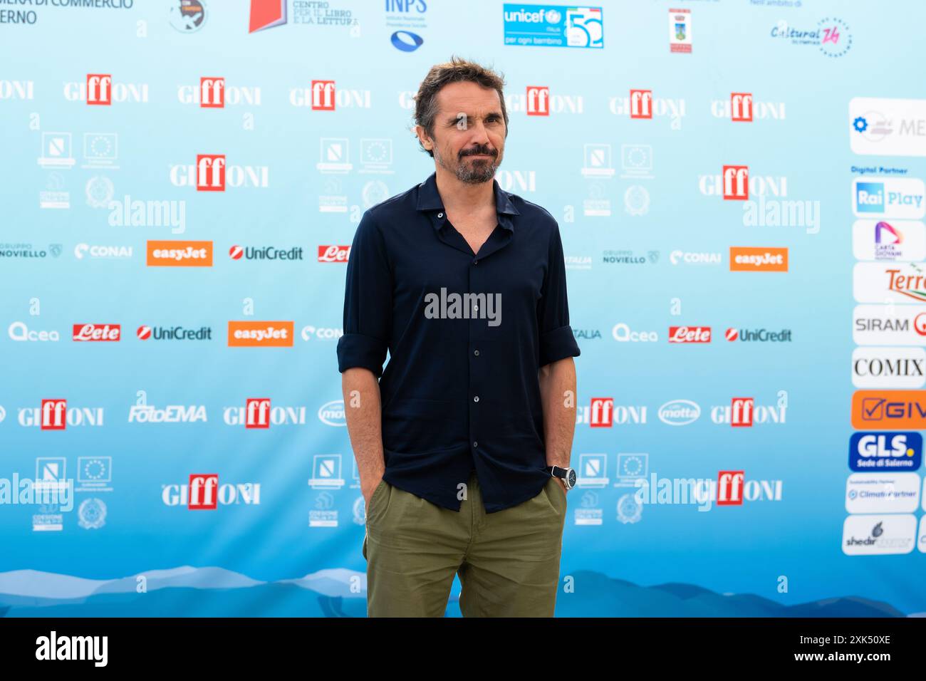 Giffoni Valle piana, Salerno, Italia. 20 luglio 2024. L'attore italiano Pier Giorgio Bellocchio partecipa alla photocall al Giffoni Film Festival 2024 il 20 luglio 2024 a Giffoni Valle piana, Salerno, Italia (Credit Image: © Francesco Luciano/ZUMA Press Wire) SOLO PER USO EDITORIALE! Non per USO commerciale! Foto Stock