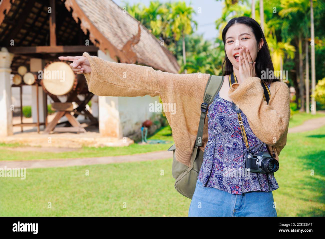 Wat Ton Kwen, bellissima fotografa asiatica, tempio di viaggio nella provincia di Chiangmai, nel nord della Thailandia. Foto Stock