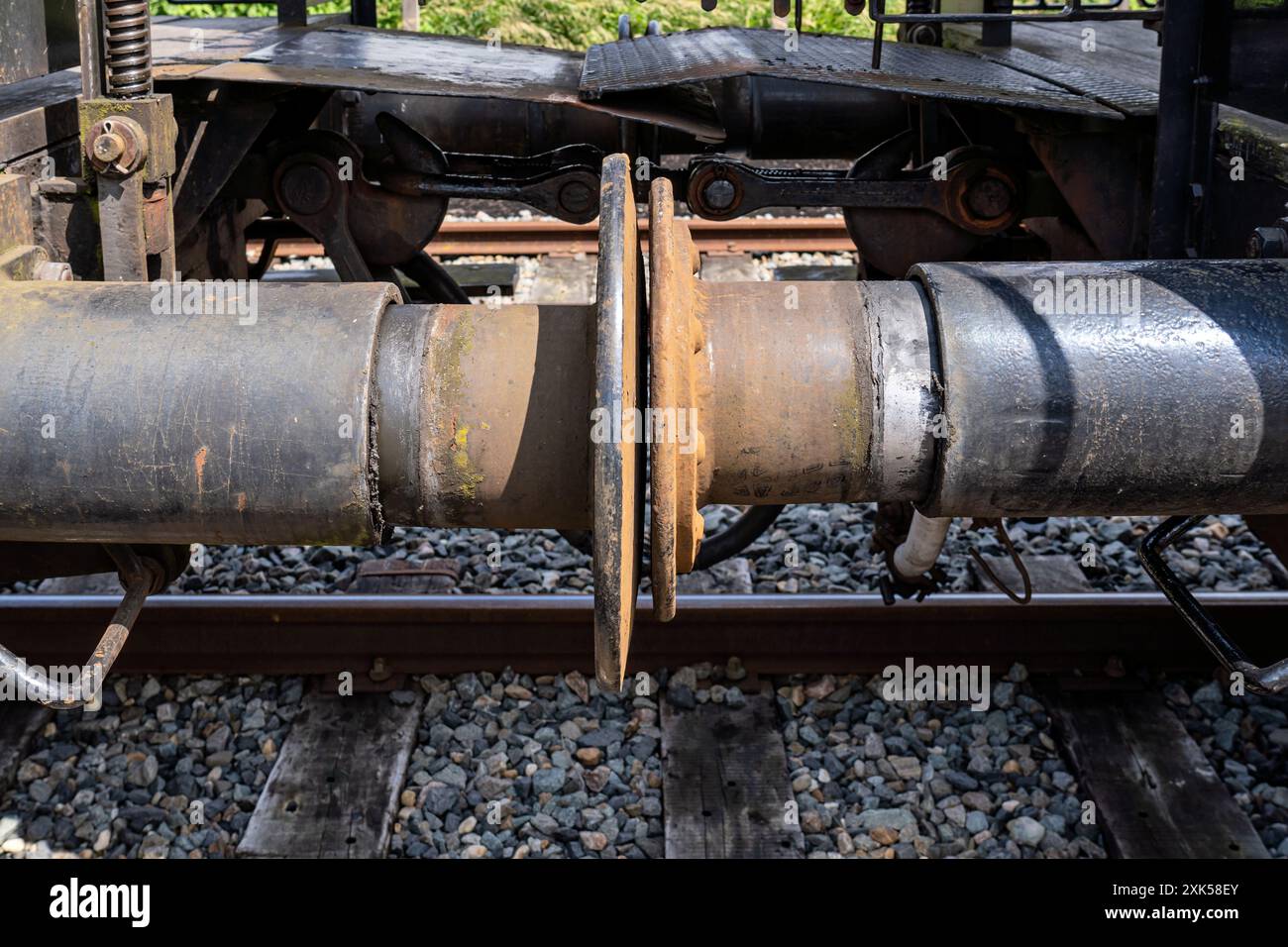 buffer di auto ferroviarie storiche accoppiate Foto Stock