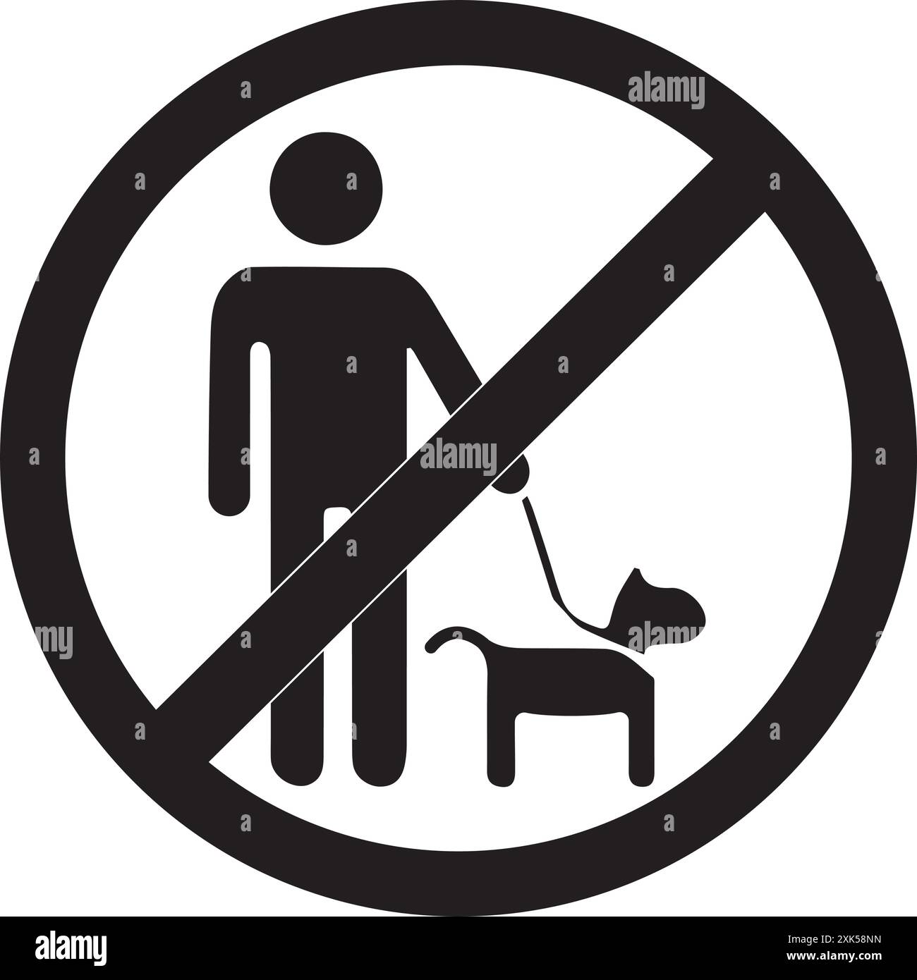 divieto di allevare cani vettore design semplice Illustrazione Vettoriale