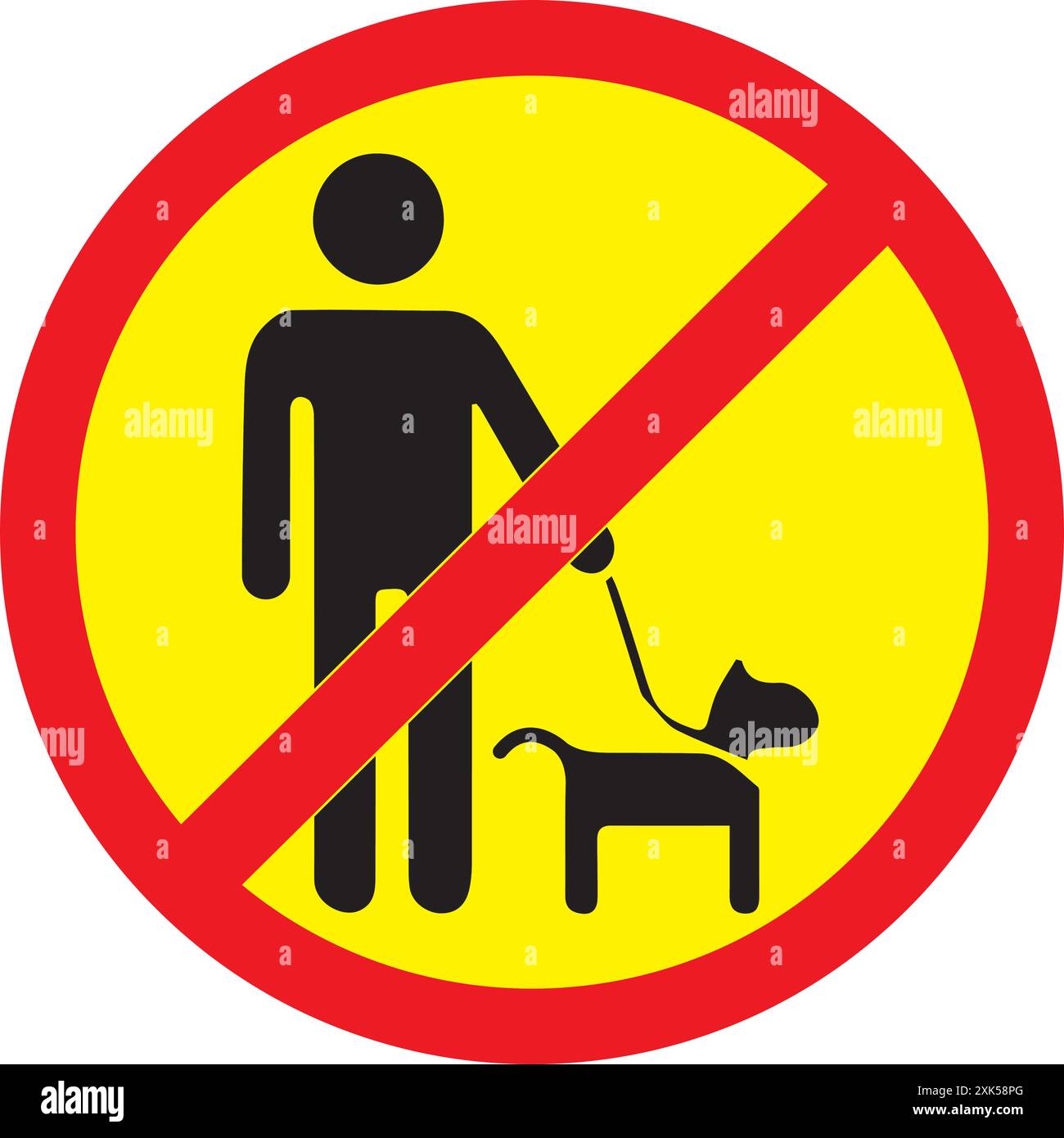 divieto di allevare cani vettore design semplice Illustrazione Vettoriale