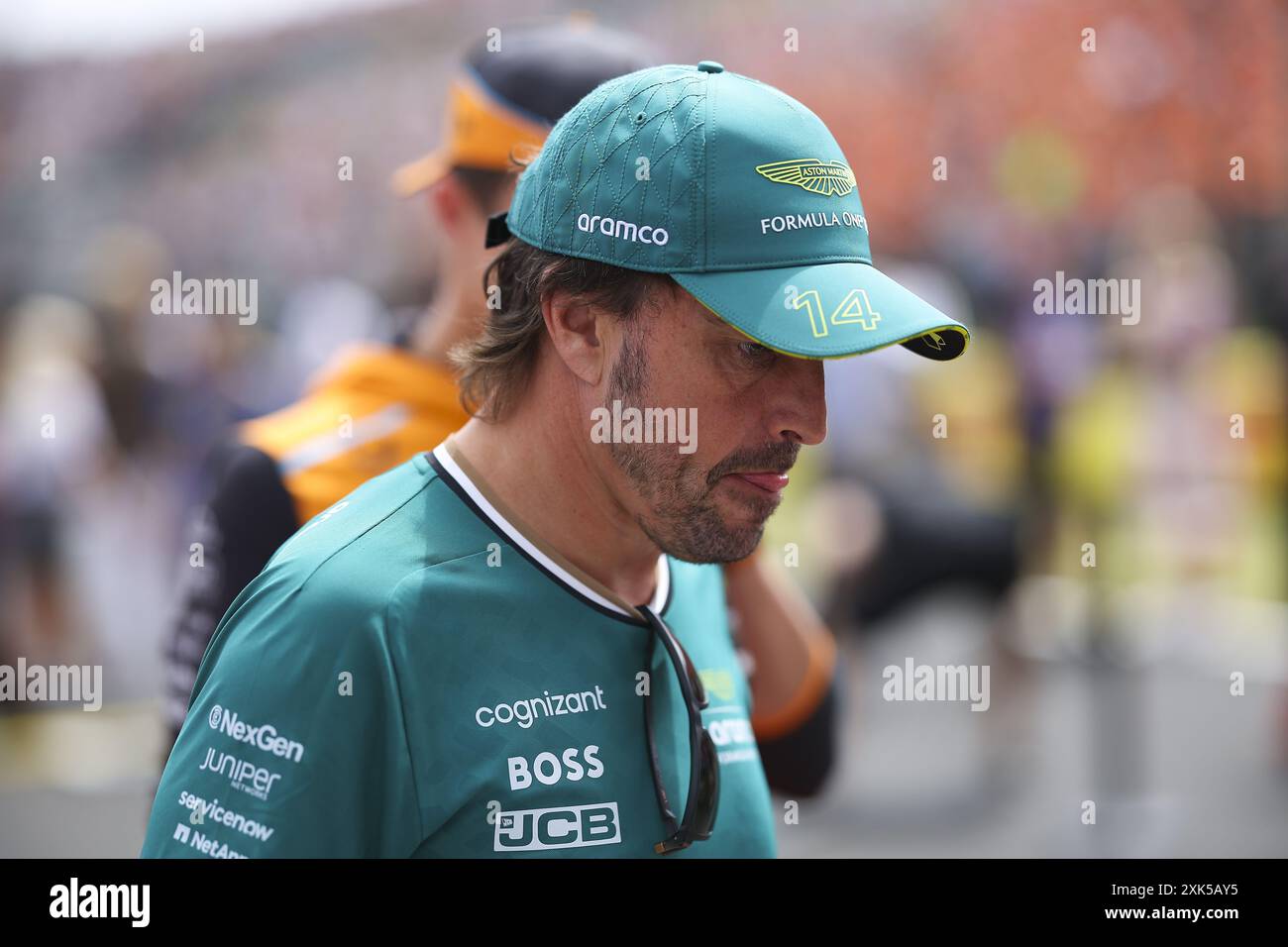 ALONSO Fernando (spa), Aston Martin F1 Team AMR24, ritratto durante il Gran Premio d'Ungheria di Formula 1 2024, 13° round del Campionato del mondo di Formula 1 2024 dal 19 al 21 luglio 2024 sull'Hungaroring, a Mogyorod, Ungheria Foto Stock