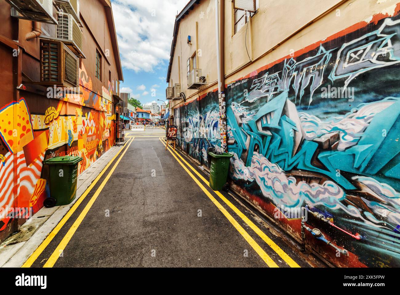 Incredibile Street art nel quartiere musulmano. Graffiti a Singapore Foto Stock
