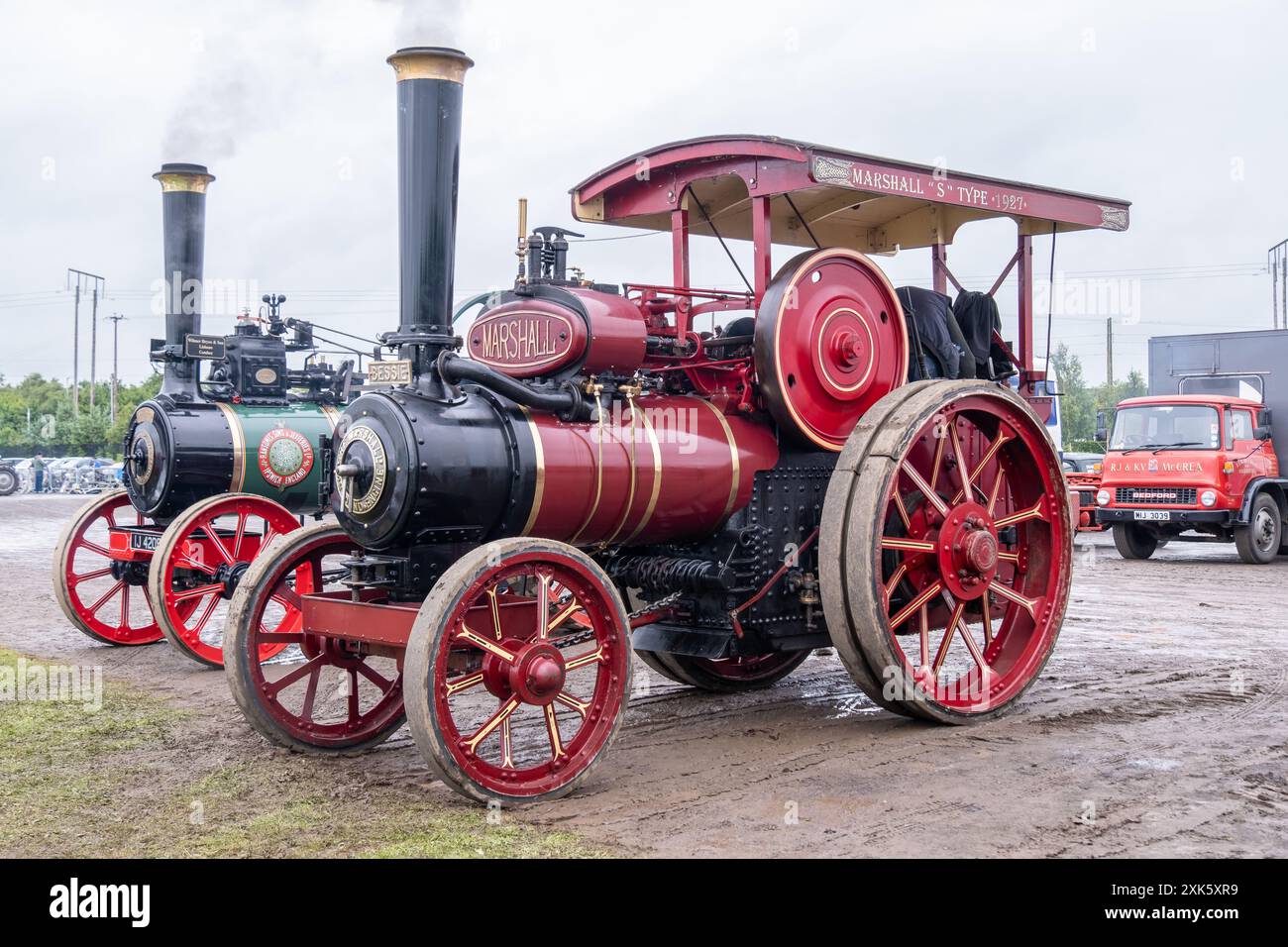 Ballymena, Irlanda del Nord - 20 luglio 2024: Rally di trattori e motori a vapore d'epoca, motore di trazione Marshall S, 1927. Concept iconico, storico Foto Stock