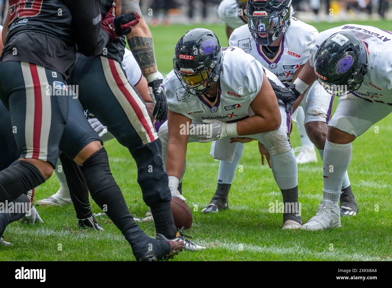 Letzter Angriff fuer Galaxy in der ersten Halbzeit, GER Rhein Fire vs. Frankfurt Galaxy, Football, European League of Football, Spieltag 9, Saison 2024, 21.07.2024 foto: Eibner-Pressefoto/Fabian Friese Foto Stock