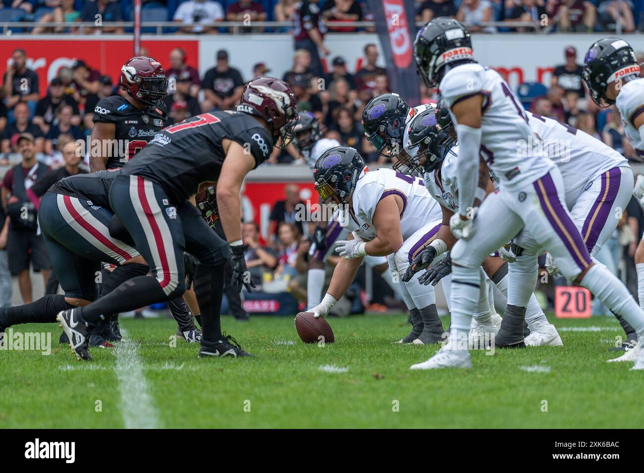 Angriff Frankfurt Galaxy, GER Rhein Fire vs. Frankfurt Galaxy, Football, European League of Football, Spieltag 9, Saison 2024, 21.07.2024 foto: Eibner-Pressefoto/Fabian Friese Foto Stock