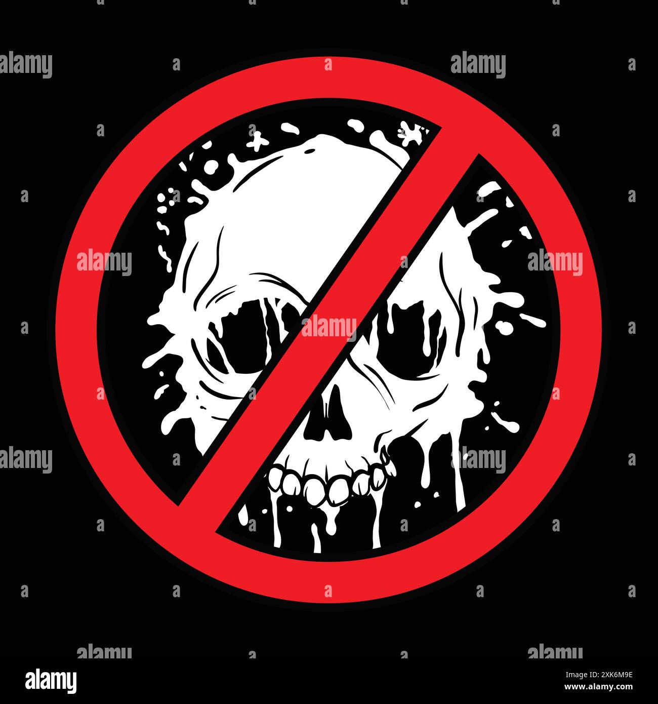 Teschio umano splash art Illustrazione Vettoriale