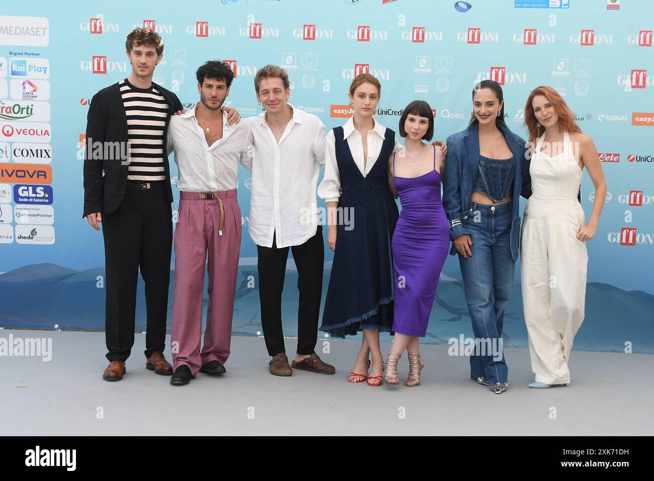 Giffoni Vallepiana Giffoni Festival 2024 Photocall sul piu bello, nella foto: Cast su il piu bello Foto Stock