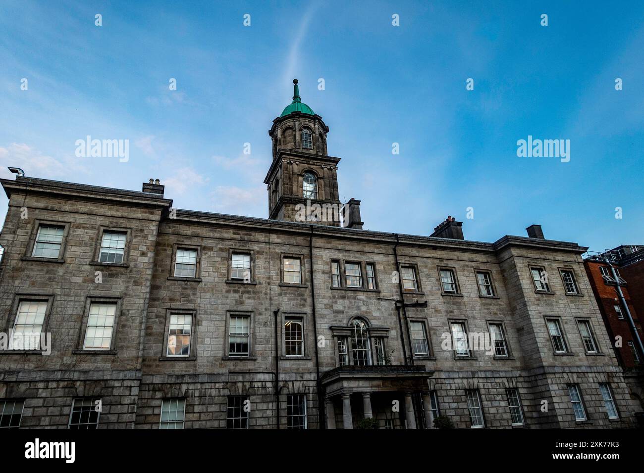Vista posteriore dell'edificio principale originale del Rotunda Maternity Hospital di Dublino, Irlanda. Foto Stock
