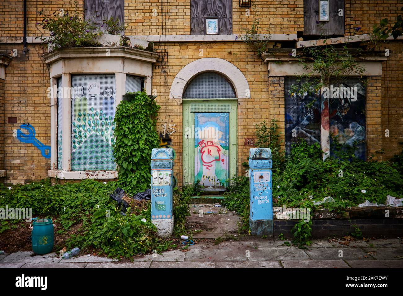 Case abbandonate a Toxteth Liverpool, Ducie Street parte della rigenerazione di Granby Street Foto Stock