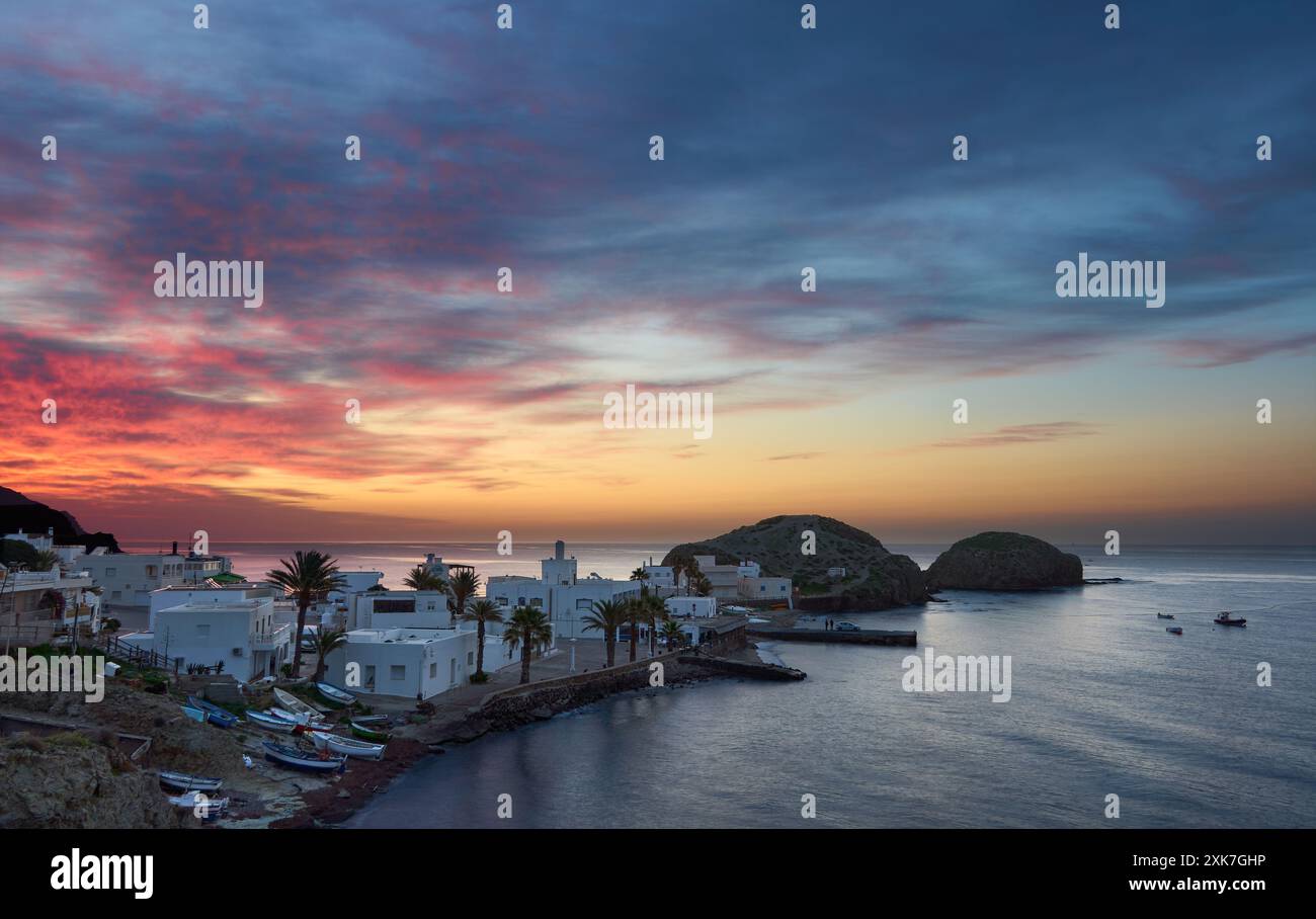 Alba a la Isleta, Cabo de Gata Foto Stock