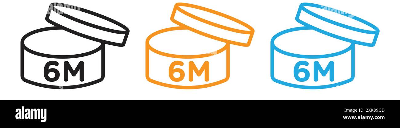 Set di logo PAO Icon Vector per 6 mesi o gruppo pacchetto Illustrazione Vettoriale