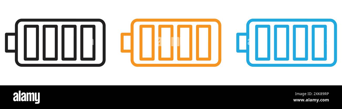 Set di logo vettoriale dell'icona della batteria o gruppo pacchetto Illustrazione Vettoriale