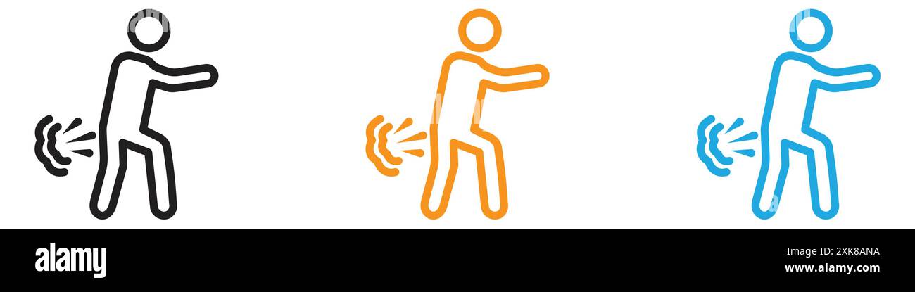 Insieme di logo vettoriale o gruppo pacchetto icona farting Illustrazione Vettoriale