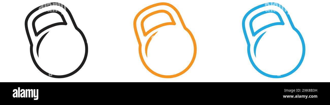 set di logo vettoriale icona kettlebell o gruppo pacchetto Illustrazione Vettoriale