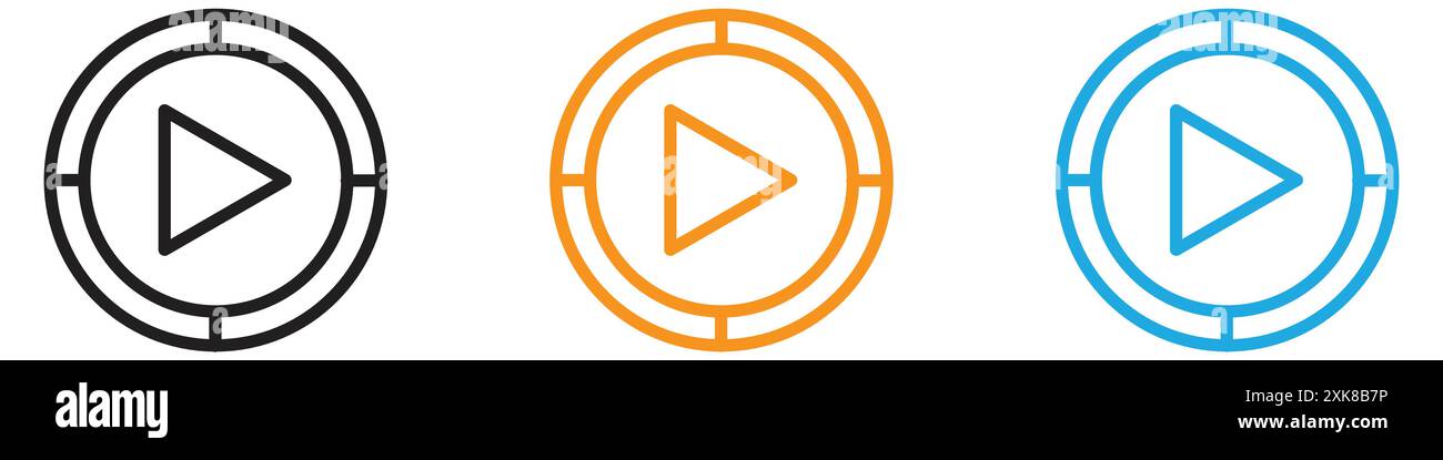 Set di logo vettoriale icona lettore multimediale o gruppo pacchetto Illustrazione Vettoriale