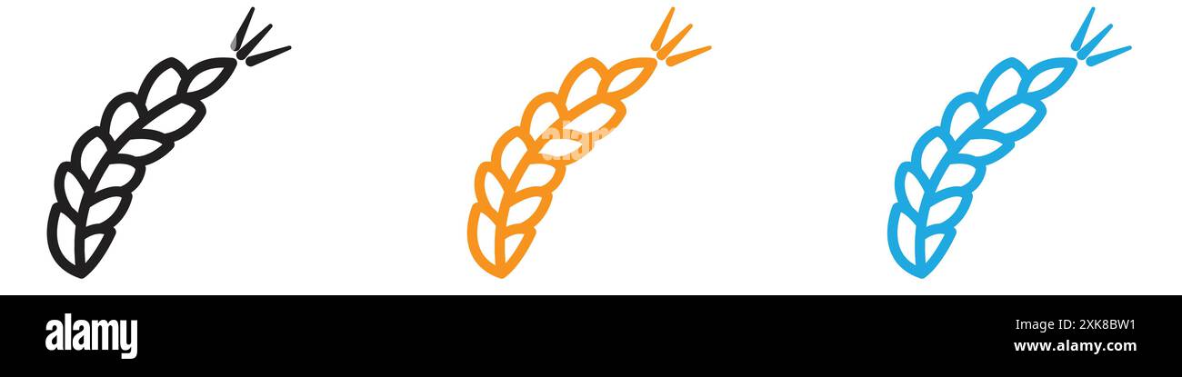 Set di logo vettoriale icona di segale o gruppo pacchetto Illustrazione Vettoriale