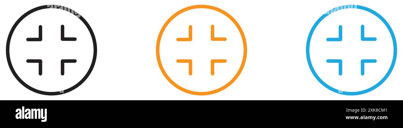 Zoom indietro icona vettoriale logo Set Collection o gruppo pacchetto Illustrazione Vettoriale