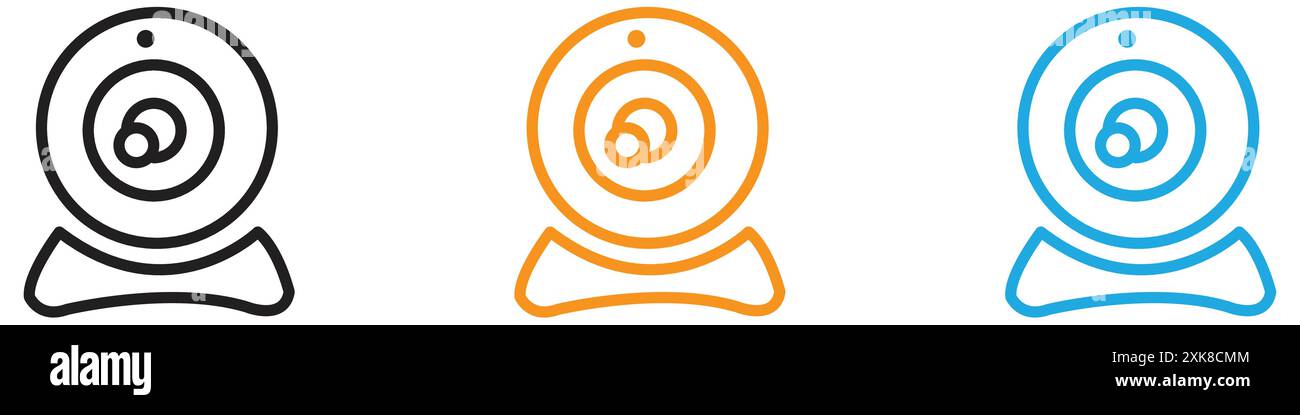 Set di logo vettoriale dell'icona della webcam o gruppo pacchetto Illustrazione Vettoriale