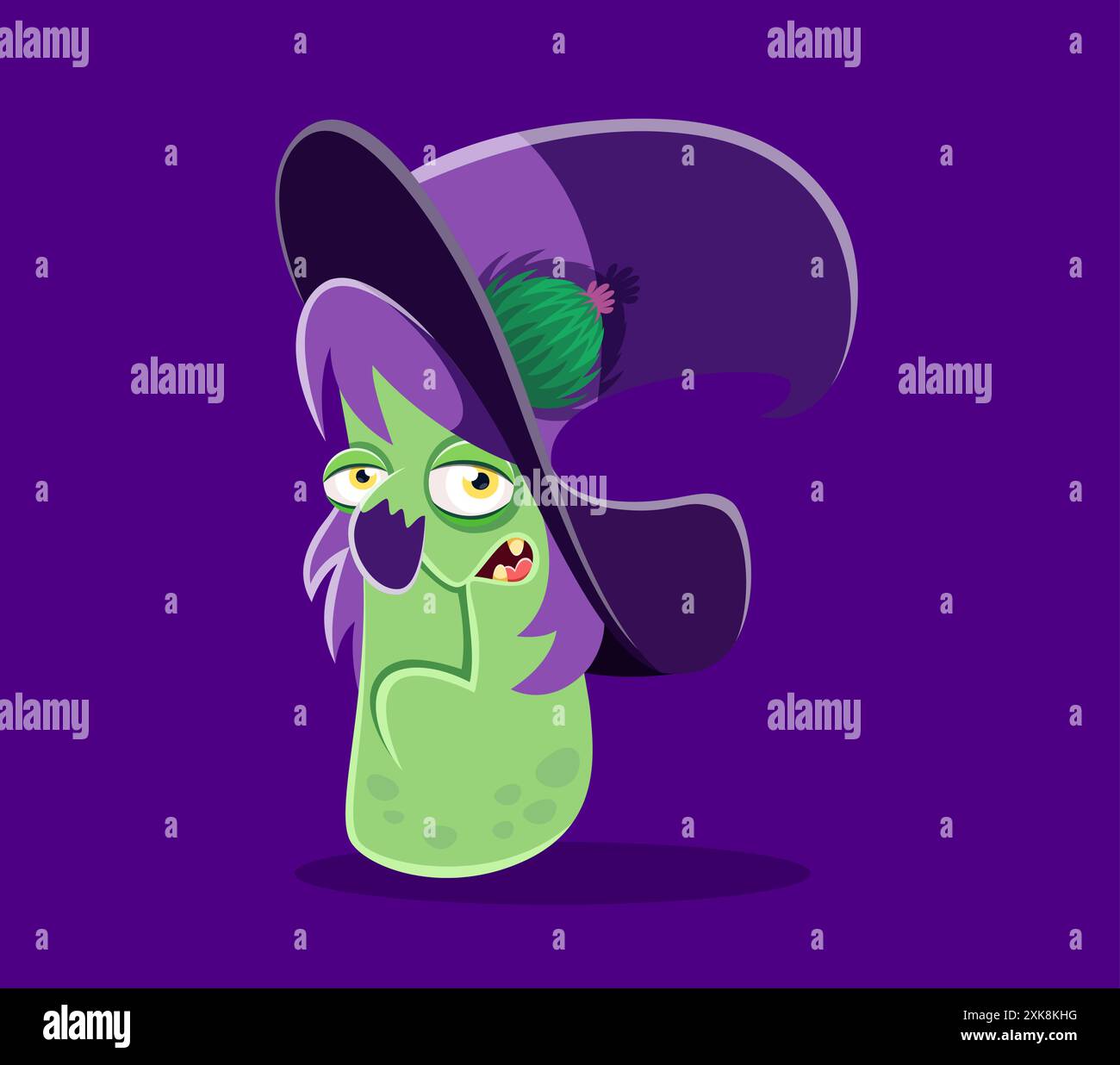 Font Halloween, lettera F del personaggio dei cartoni animati per bambini spaventoso alfabeto ABC, tipografia vettoriale. Tipo di carattere Halloween o carattere della strega nel cappello i. Illustrazione Vettoriale