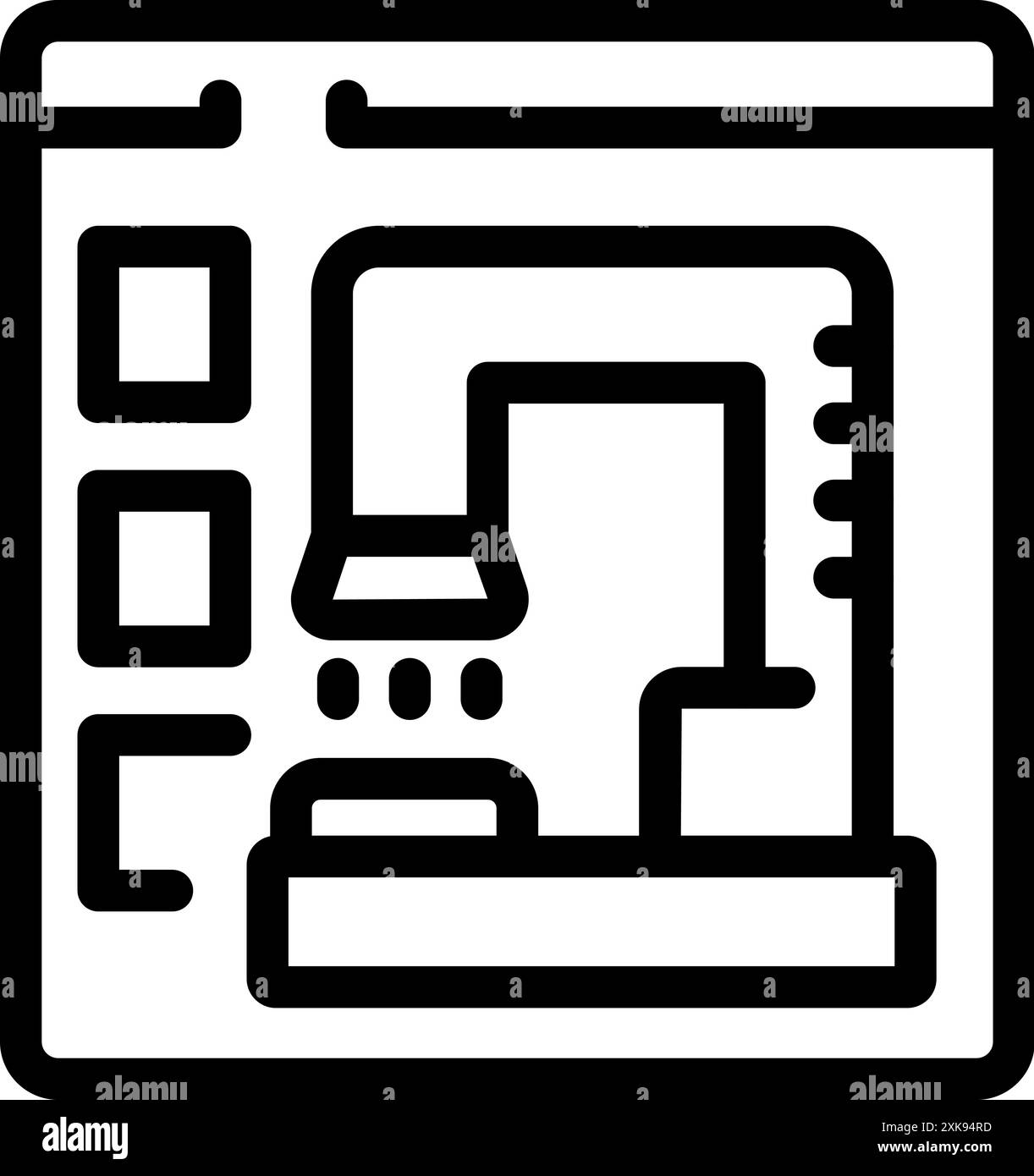 La macchina CNC è controllata digitalmente per processi di produzione automatizzati Illustrazione Vettoriale