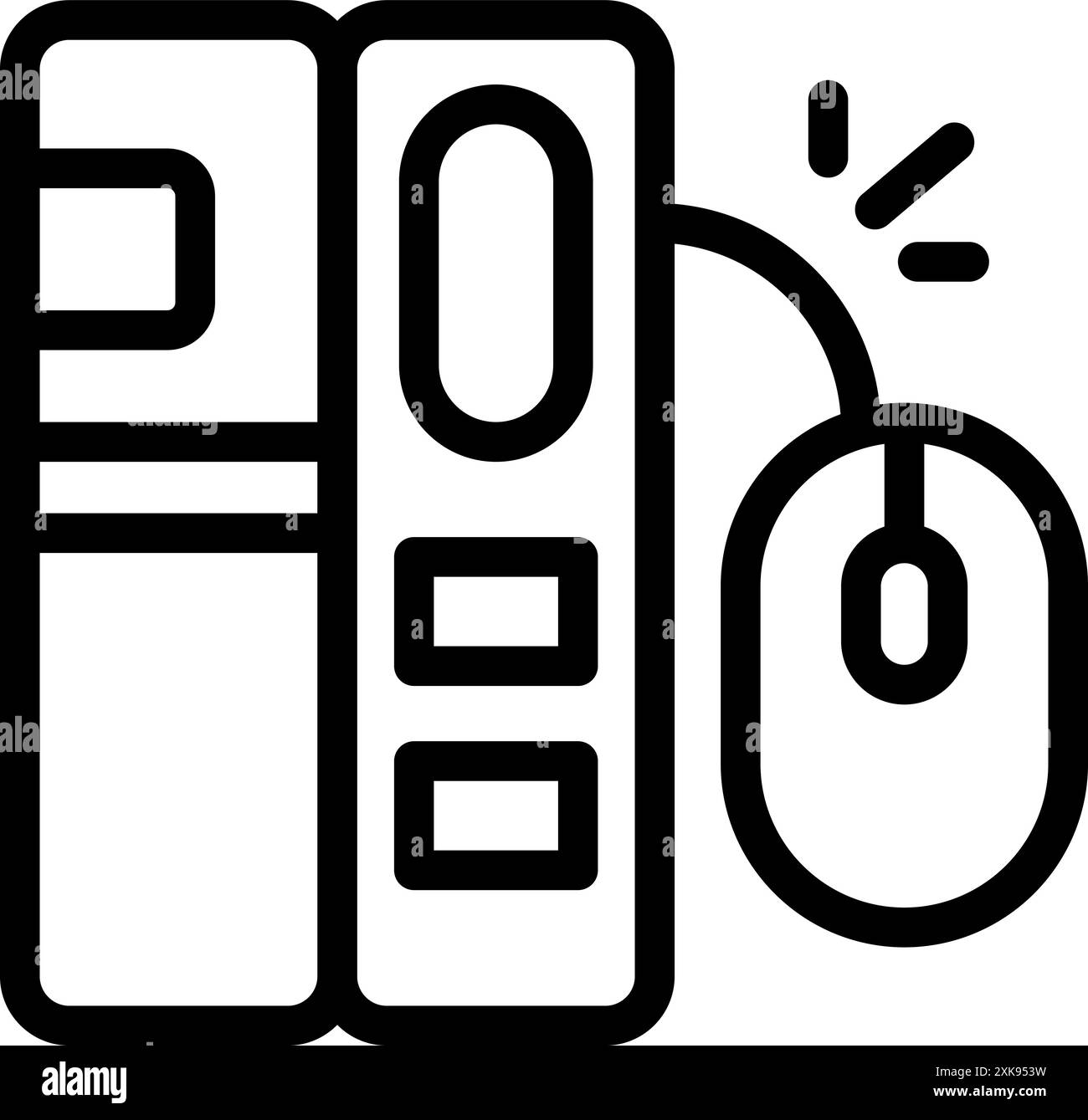 Unità del computer con un cursore del mouse che fa clic accanto ad essa Illustrazione Vettoriale Unità del computer con un cursore del mouse che fa clic accanto ad essa Illustrazione Vettoriale