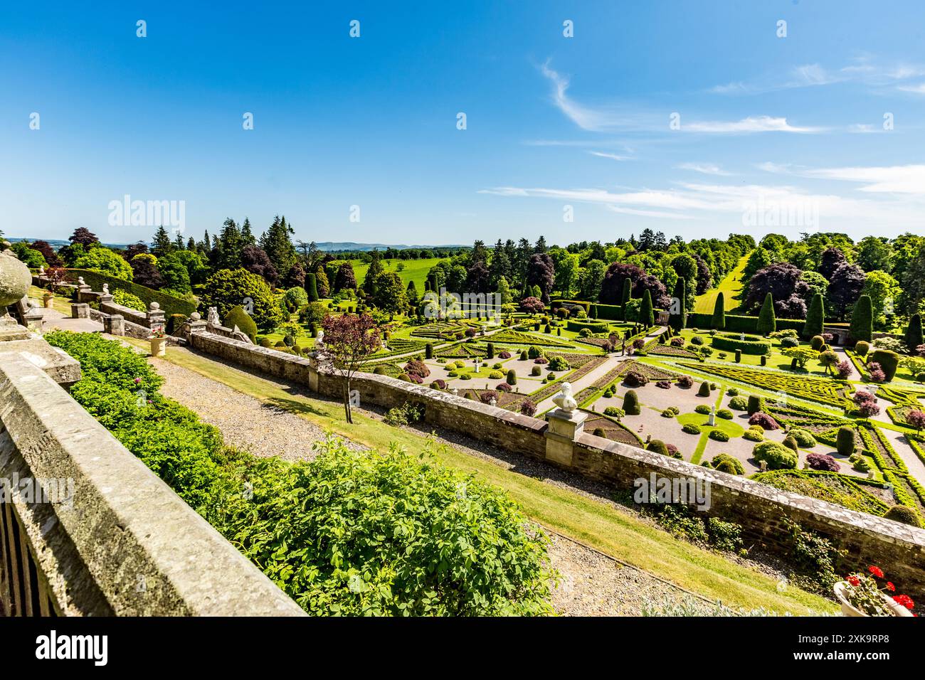 Drummond Castle Gardens, Perthshire, Scotland, Regno Unito Foto Stock