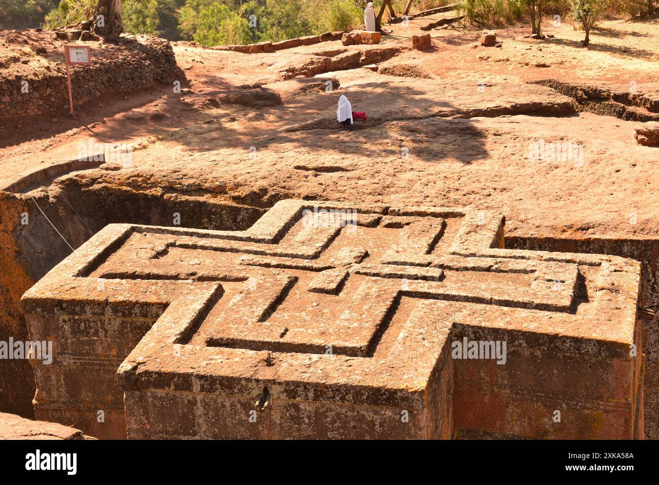 Etiopia. Lalibela, Etiopia settentrionale, famosa per le sue chiese monolitiche scavate nella roccia. Lalibela è una delle città più sacre dell'Etiopia e un centro Foto Stock