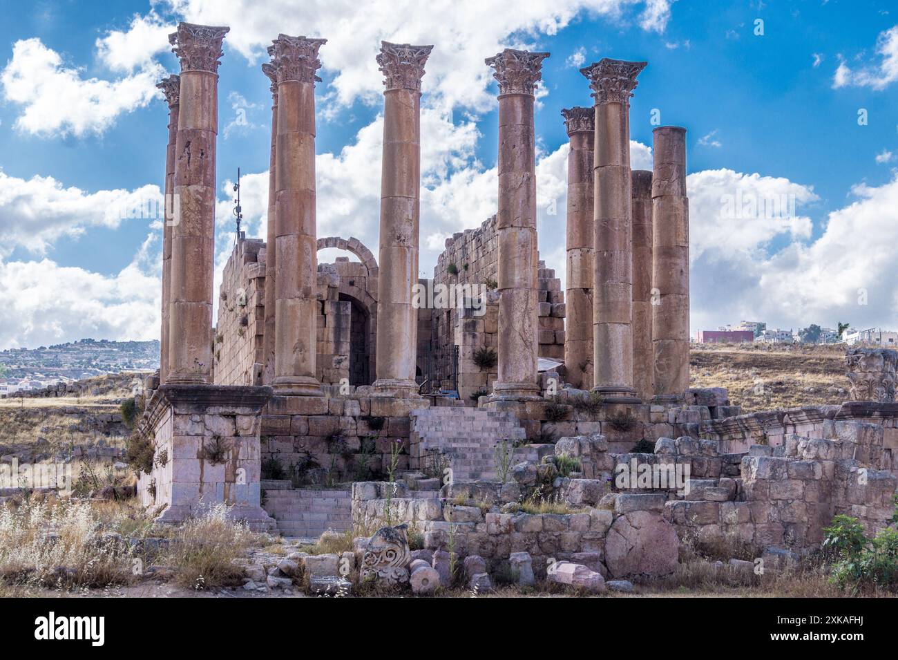 Tempio di Artemide, Jerash (Gerasa) città romana, Giordania Foto Stock