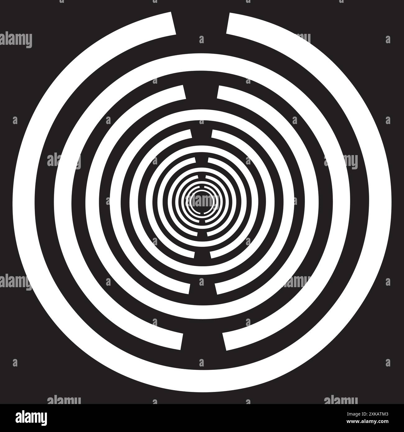 Antenna di risonanza oscillatore multionda, emettitore a onda scalare per l'armonizzazione - Design vettoriale - Nero su sfondo bianco Illustrazione Vettoriale