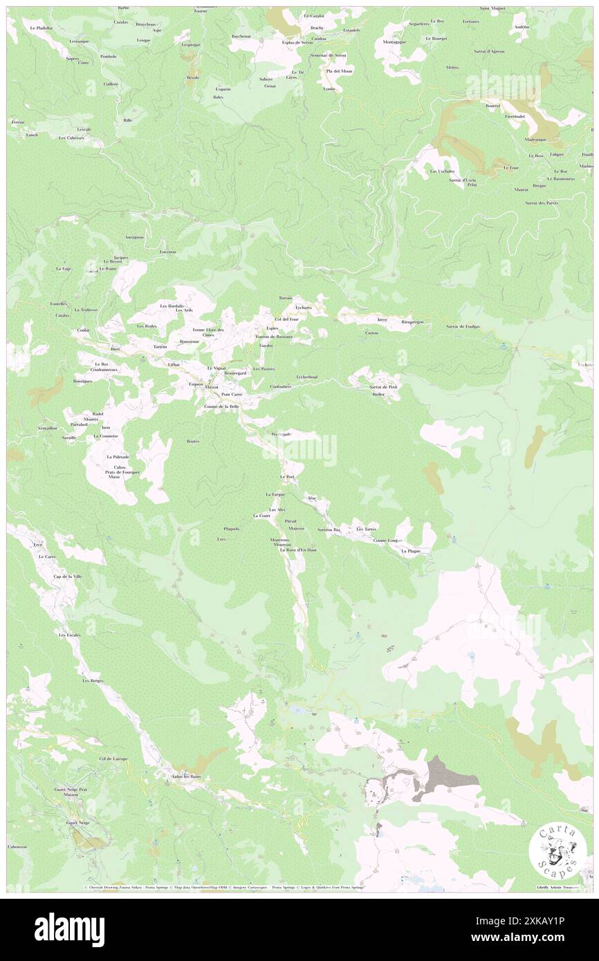 Massat, Ariège, FR, Francia, Occitanie, N 42 53' 20'', N 1 20' 52'', MAP, Cartascapes Map pubblicata nel 2024. Esplora Cartascapes, una mappa che rivela i diversi paesaggi, culture ed ecosistemi della Terra. Viaggia attraverso il tempo e lo spazio, scoprendo l'interconnessione del passato, del presente e del futuro del nostro pianeta. Foto Stock