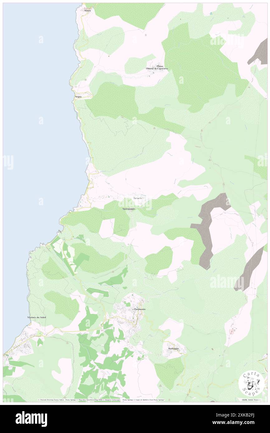 Farinole, FR, Francia, Corsica, N 42 43' 49'', N 9 21' 46'', mappa, Cartascapes Mappa pubblicata nel 2024. Esplora Cartascapes, una mappa che rivela i diversi paesaggi, culture ed ecosistemi della Terra. Viaggia attraverso il tempo e lo spazio, scoprendo l'interconnessione del passato, del presente e del futuro del nostro pianeta. Foto Stock