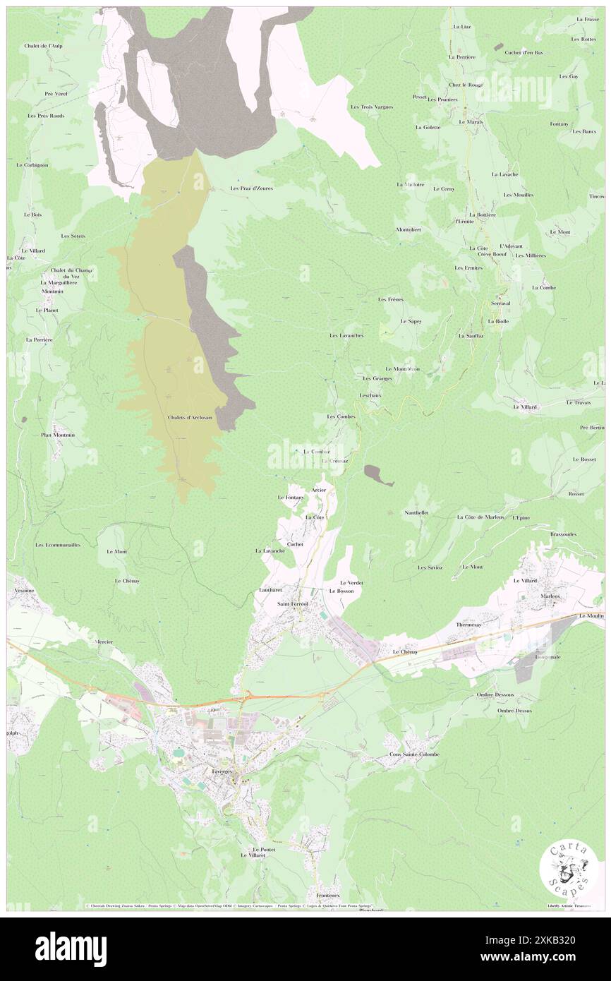 Saint-Ferreol, Haute-Savoie, FR, Francia, Alvergne-Rhône-Alpes, N 45 45' 57'', N 6 18' 24'', MAP, Cartascapes Map pubblicata nel 2024. Esplora Cartascapes, una mappa che rivela i diversi paesaggi, culture ed ecosistemi della Terra. Viaggia attraverso il tempo e lo spazio, scoprendo l'interconnessione del passato, del presente e del futuro del nostro pianeta. Foto Stock