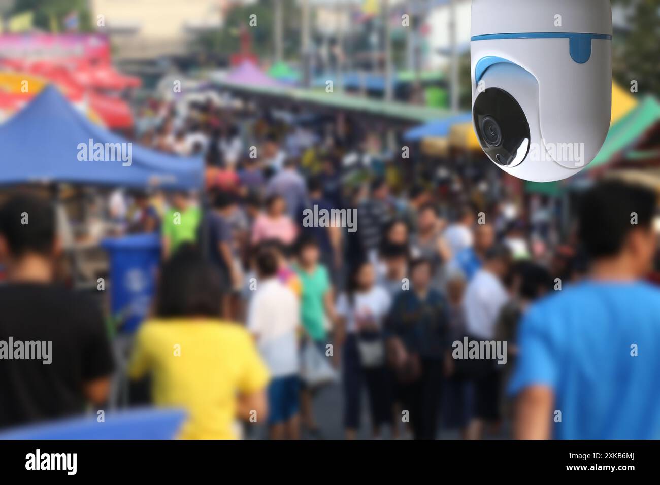 Strumento CCTV nella fiera del mercato all'aperto apparecchiature per sistemi di sicurezza e spazio di copia per la progettazione. Foto Stock