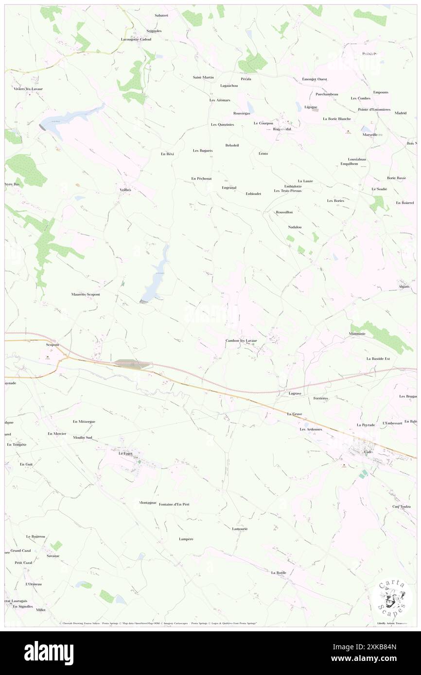 Cambon-les-Lavaur, Tarn, FR, Francia, Occitanie, N 43 35' 13'', N 1 51' 14'', MAP, Cartascapes Map pubblicata nel 2024. Esplora Cartascapes, una mappa che rivela i diversi paesaggi, culture ed ecosistemi della Terra. Viaggia attraverso il tempo e lo spazio, scoprendo l'interconnessione del passato, del presente e del futuro del nostro pianeta. Foto Stock