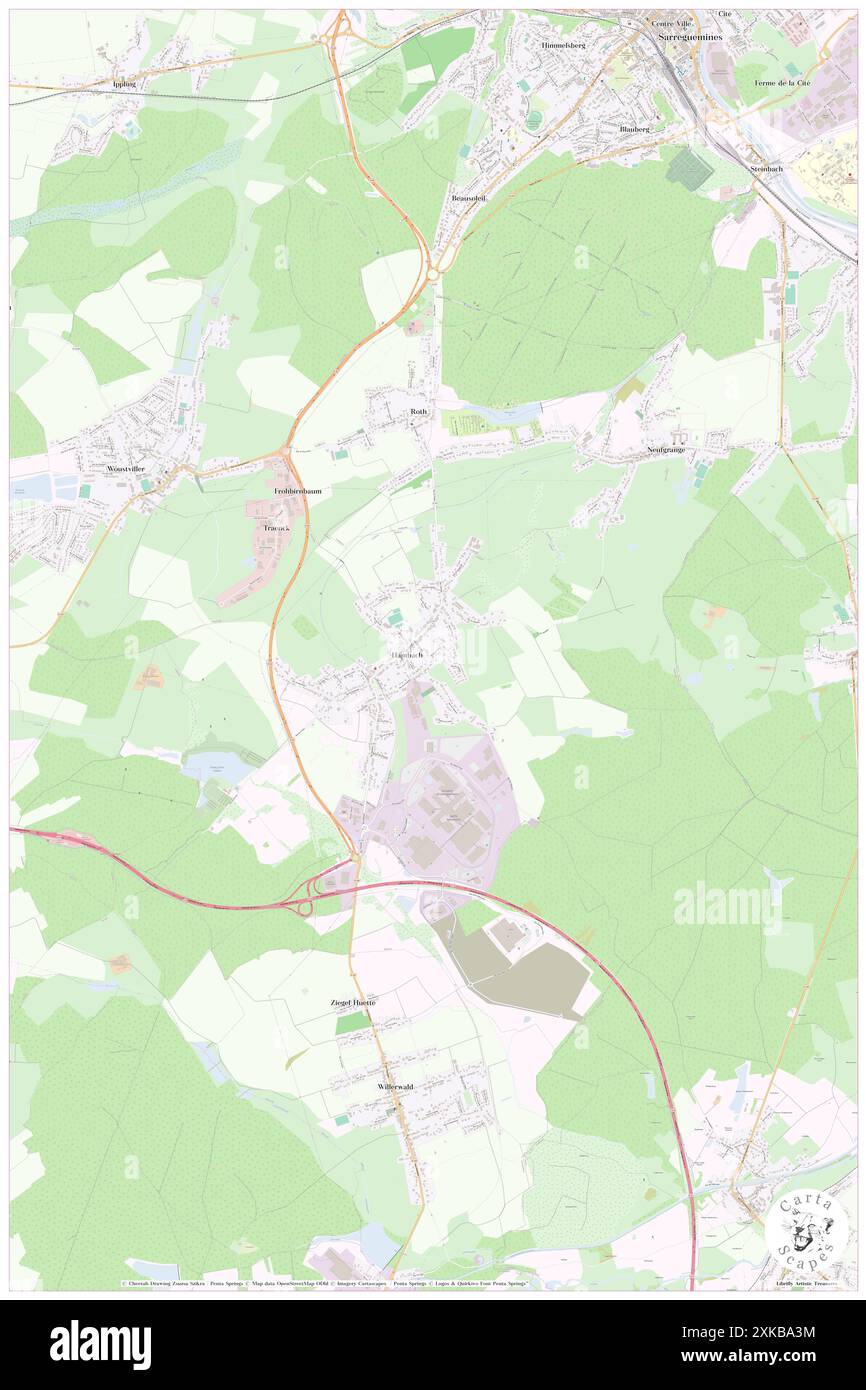 Hambach, Mosella, FR, Francia, Grand Est, N 49 3' 38'', N 7 2' 11'', MAP, Cartascapes Map pubblicata nel 2024. Esplora Cartascapes, una mappa che rivela i diversi paesaggi, culture ed ecosistemi della Terra. Viaggia attraverso il tempo e lo spazio, scoprendo l'interconnessione del passato, del presente e del futuro del nostro pianeta. Foto Stock