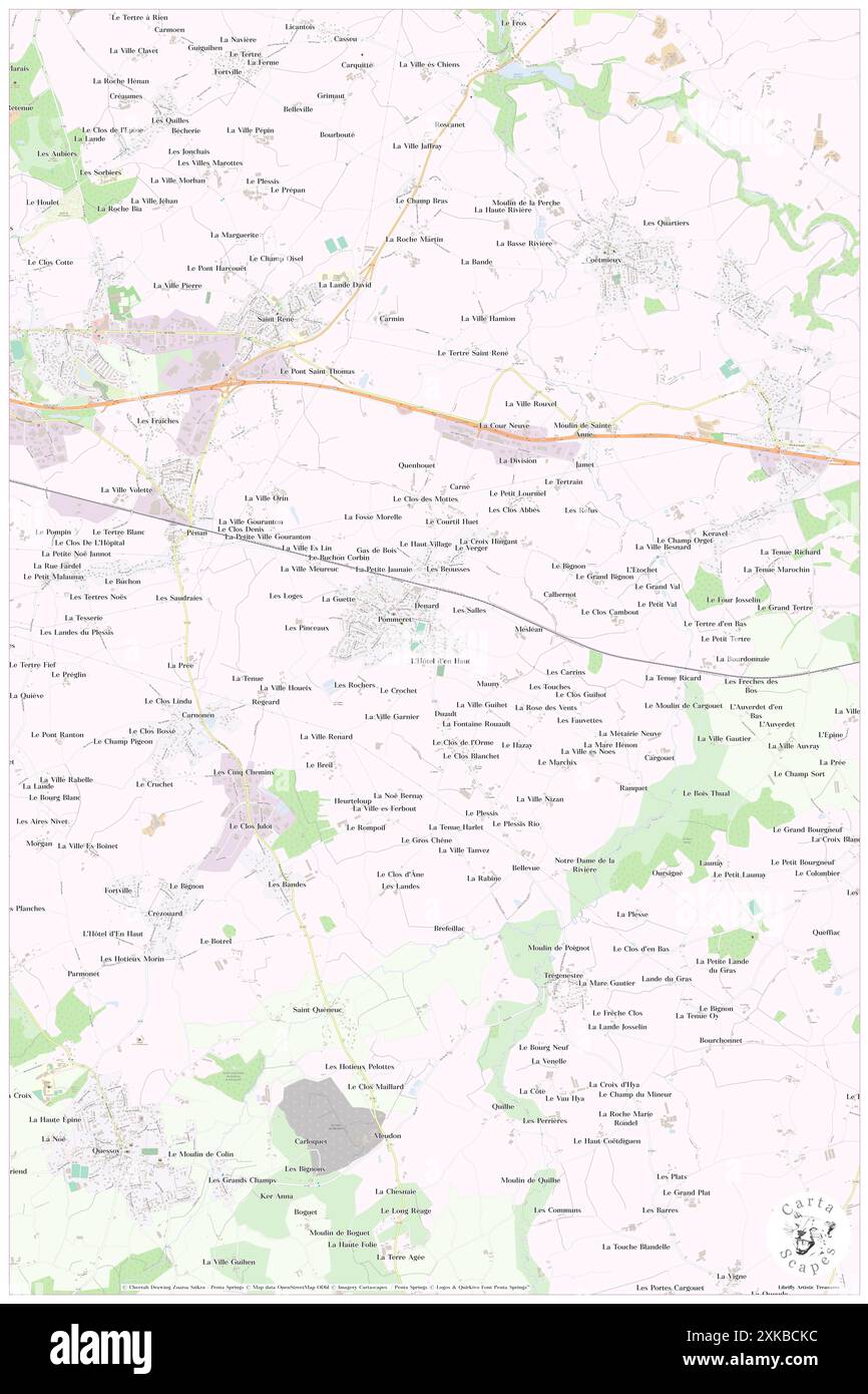 Pommeret, Côtes-d'Armor, FR, Francia, Bretagna, N 48 27' 44'', S 2 37' 35'', MAP, Cartascapes Map pubblicata nel 2024. Esplora Cartascapes, una mappa che rivela i diversi paesaggi, culture ed ecosistemi della Terra. Viaggia attraverso il tempo e lo spazio, scoprendo l'interconnessione del passato, del presente e del futuro del nostro pianeta. Foto Stock