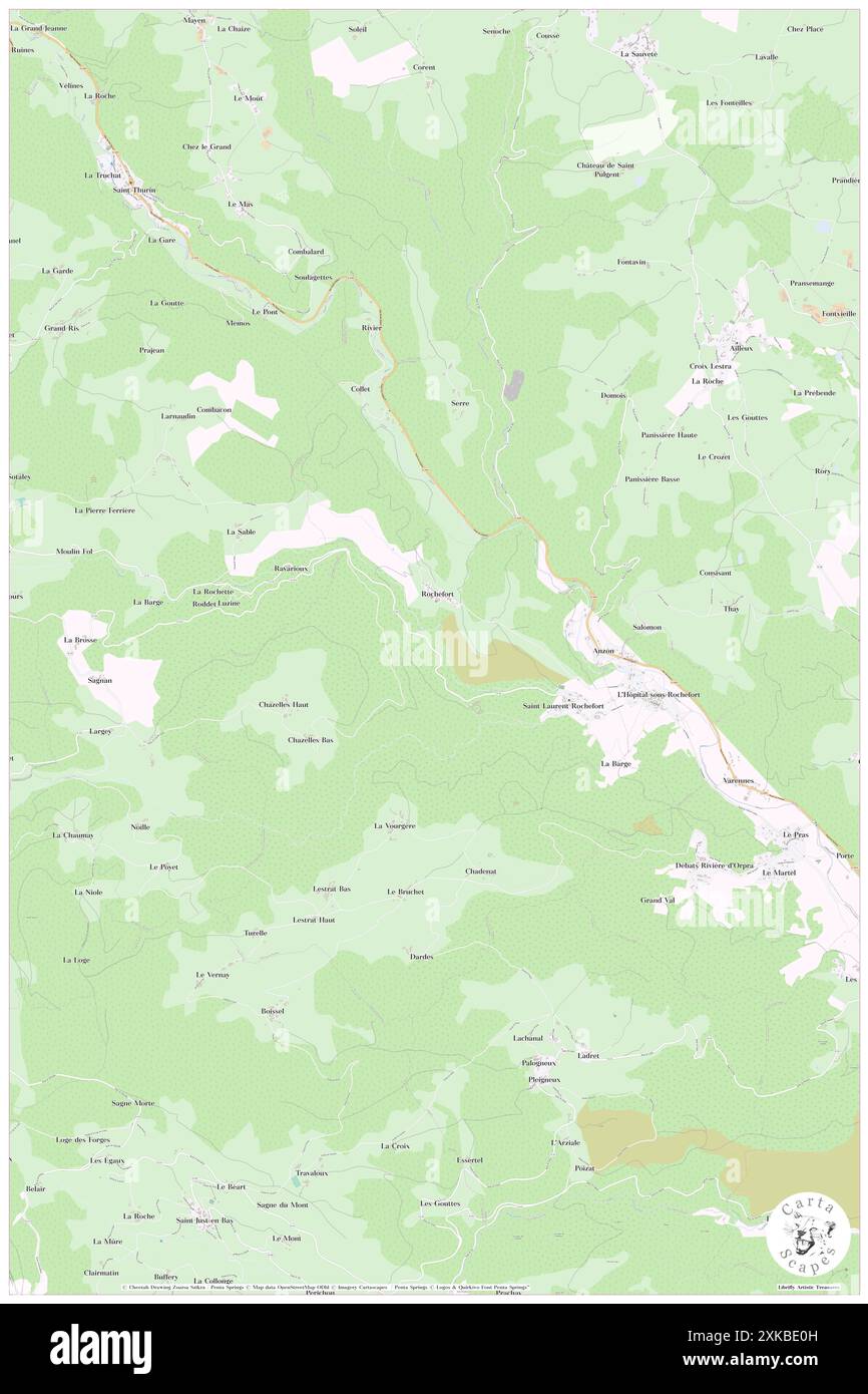 Saint-Laurent-Rochefort, Loira, FR, Francia, Alvergne-Rhône-Alpes, N 45 46' 23'', N 3 55' 23'', mappa, Cartascapes Map pubblicata nel 2024. Esplora Cartascapes, una mappa che rivela i diversi paesaggi, culture ed ecosistemi della Terra. Viaggia attraverso il tempo e lo spazio, scoprendo l'interconnessione del passato, del presente e del futuro del nostro pianeta. Foto Stock