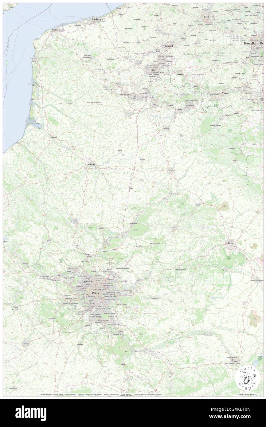 Picardie, FR, Francia, N 49 37' 59'', N 2 47' 59'', mappa, Cartascapes Mappa pubblicata nel 2024. Esplora Cartascapes, una mappa che rivela i diversi paesaggi, culture ed ecosistemi della Terra. Viaggia attraverso il tempo e lo spazio, scoprendo l'interconnessione del passato, del presente e del futuro del nostro pianeta. Foto Stock