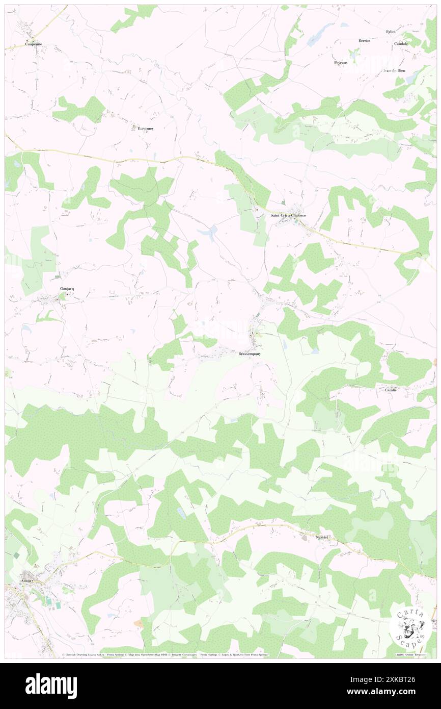 Brassempouy, Landes, FR, Francia, Nouvelle-Aquitaine, N 43 37' 54'', S 0 41' 40'', MAP, Cartascapes Map pubblicata nel 2024. Esplora Cartascapes, una mappa che rivela i diversi paesaggi, culture ed ecosistemi della Terra. Viaggia attraverso il tempo e lo spazio, scoprendo l'interconnessione del passato, del presente e del futuro del nostro pianeta. Foto Stock