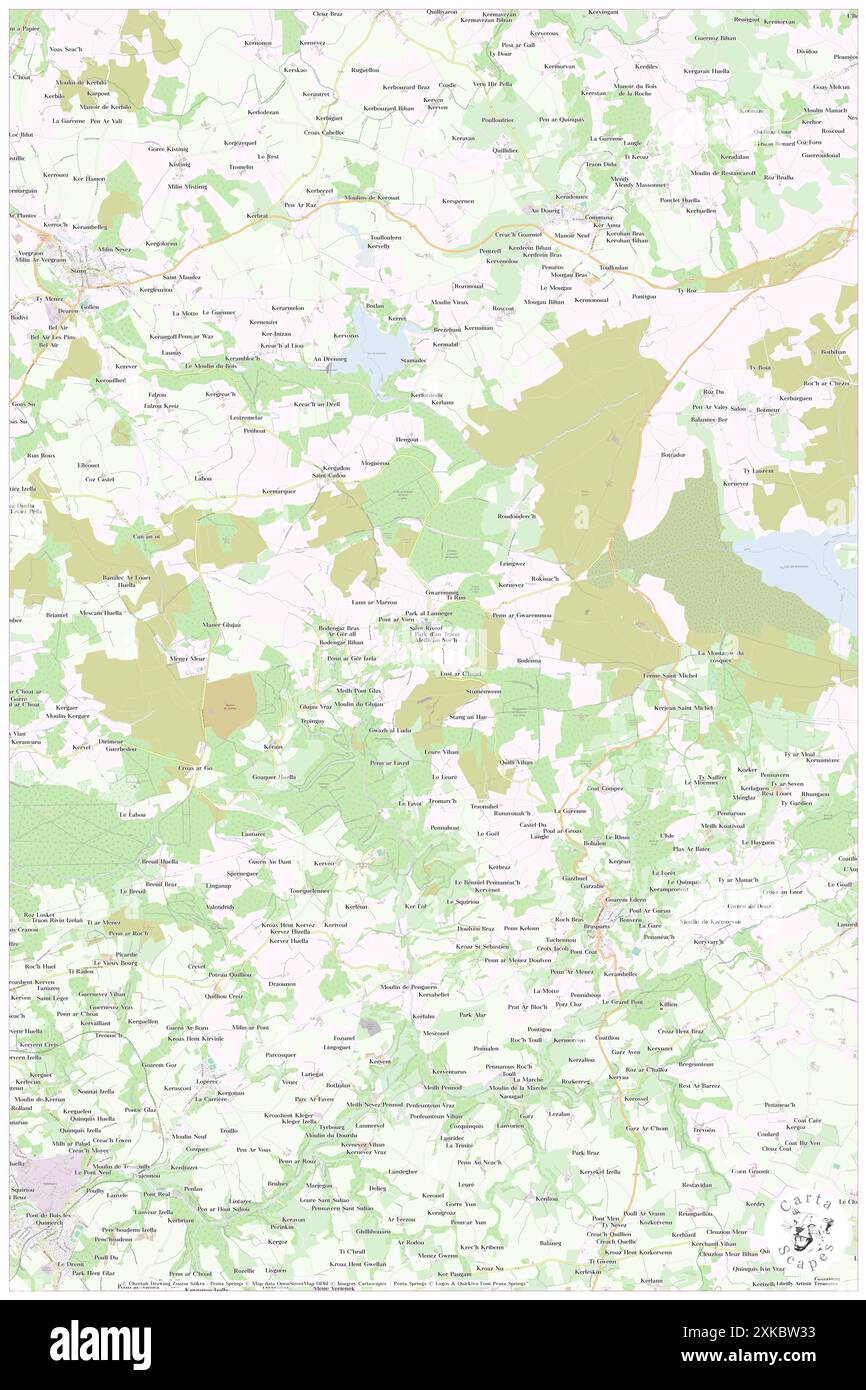 Saint-Rivoal, Finistère, FR, Francia, Bretagna, N 48 20' 57'', S 3 59' 48'', MAP, Cartascapes Map pubblicata nel 2024. Esplora Cartascapes, una mappa che rivela i diversi paesaggi, culture ed ecosistemi della Terra. Viaggia attraverso il tempo e lo spazio, scoprendo l'interconnessione del passato, del presente e del futuro del nostro pianeta. Foto Stock